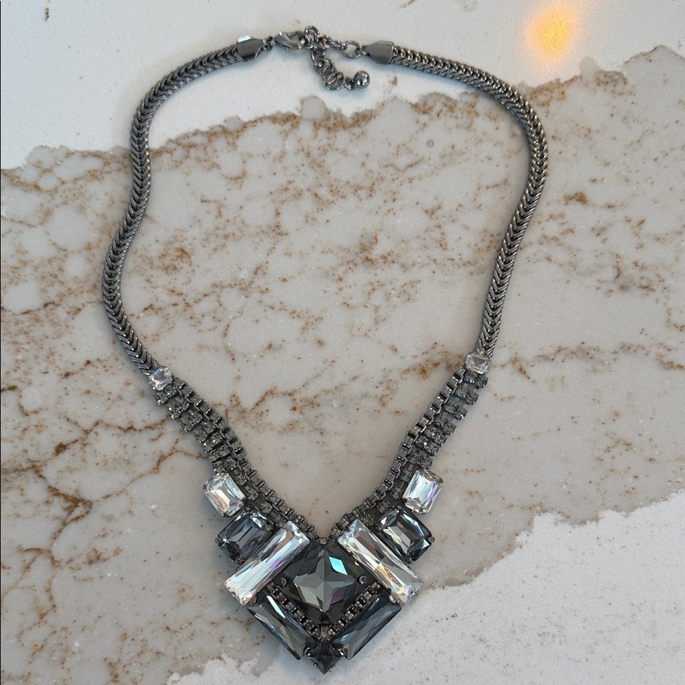 Park Lane Silver and Gray Geometric Necklace